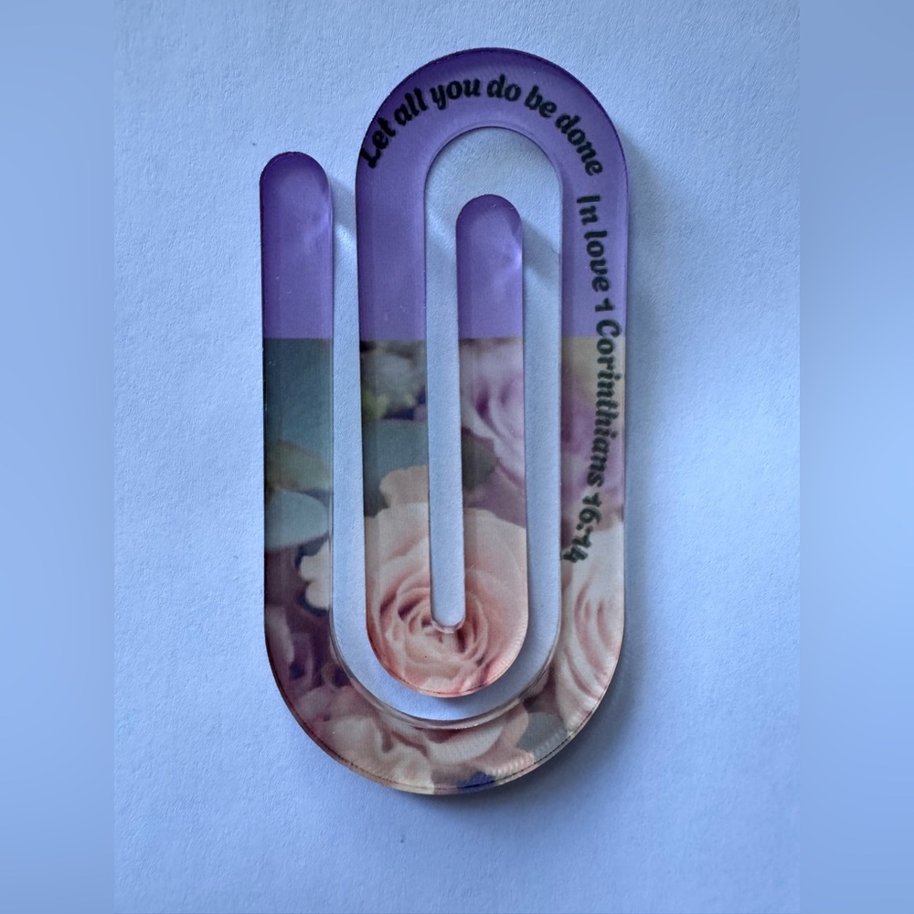Floral Bookmark Clip with Inspirational Quote